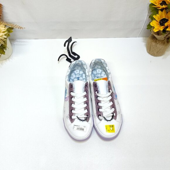 Disney Stitch Low Top Sneakers Womens 10 Lace-Up Glitter Accents Charm Keychain - Picture 6 of 10